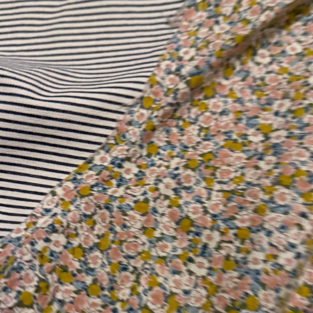 Pol Women’s Patchwork Oversized Cropped Striped T… - image 4